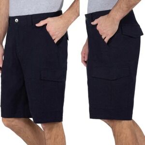 BC‎ Clothing Expedition The Tech Cargo Belted Shorts Navy Blue Mens Size 36 NEW